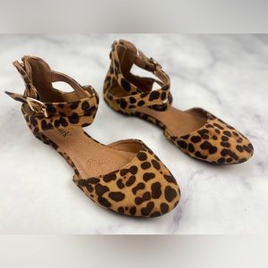 🐆 Love Mark leopard animal print buckle flats